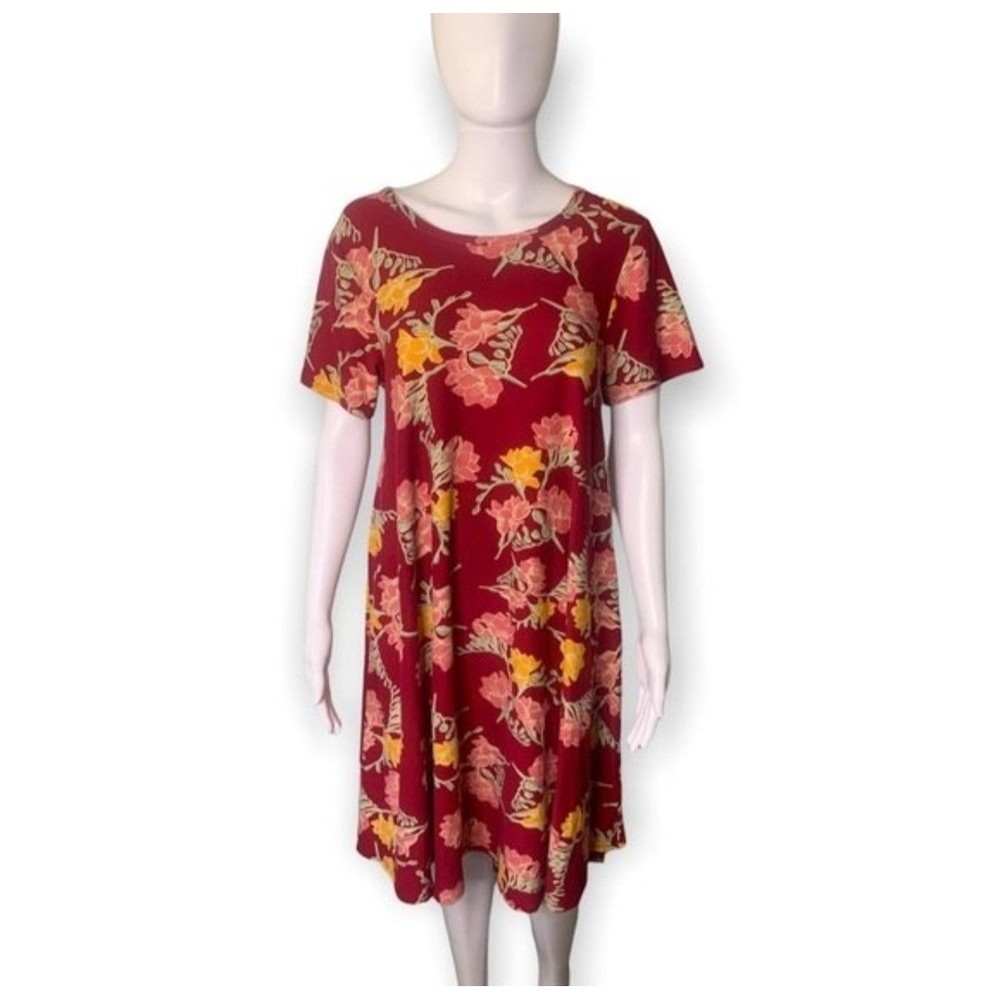 LulaRoe Floral Print Short Sleeve Womens Dress Size Small